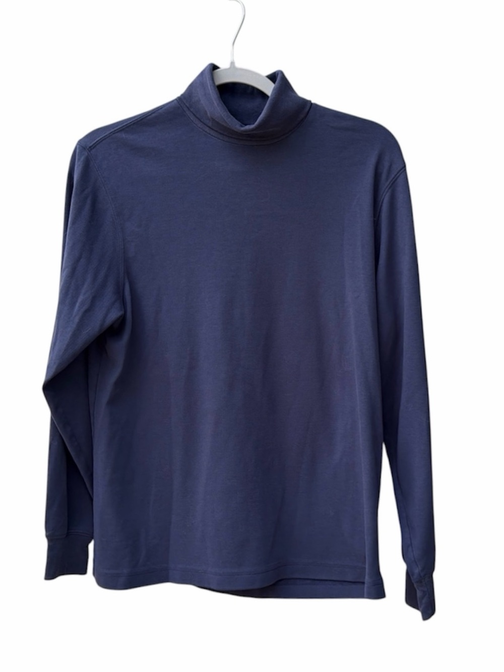 Land’s End Navy  Cotton Blend Long Sleeve Turtle Neck Top Women Size M